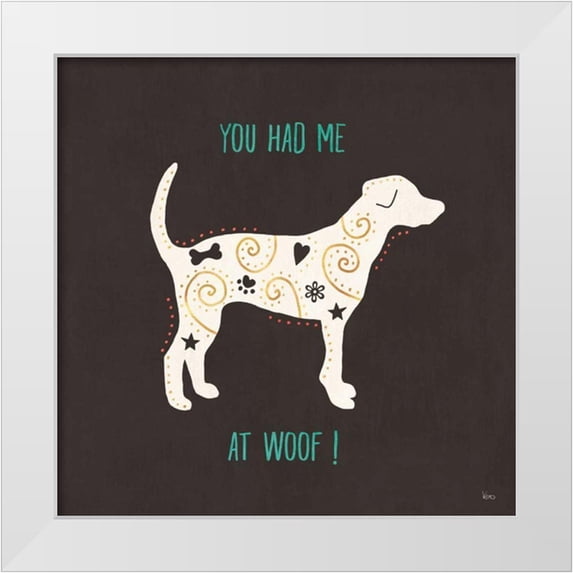 Charron, Veronique 12x12 White Modern Wood Framed Museum Art Print Titled - Otomi Dogs IV Dark