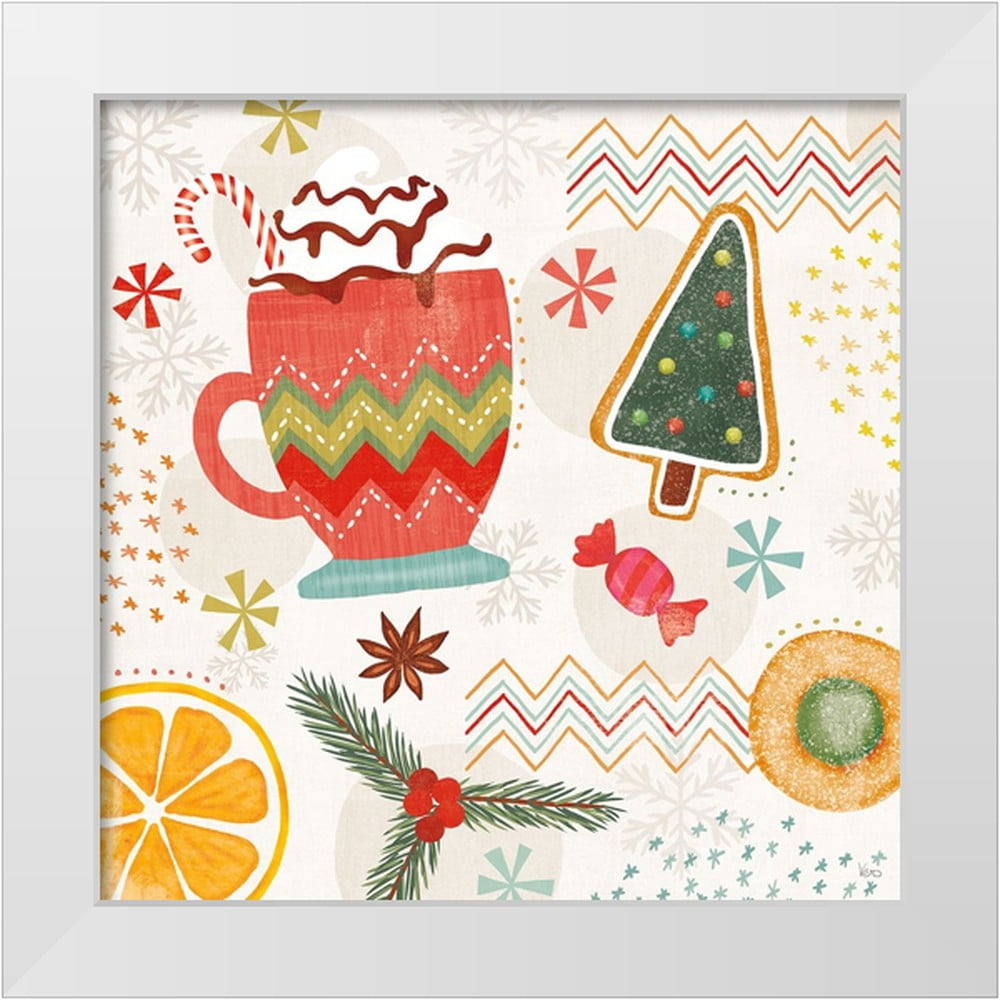 Veronique Charron Sweet Treats IV Canvas Art with White Modern Frame