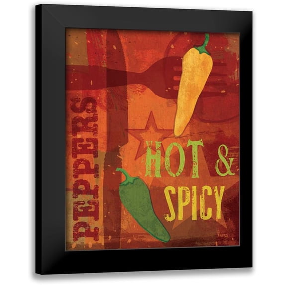 Charron, Veronique 12x14 Black Modern Framed Museum Art Print Titled - Pimento II