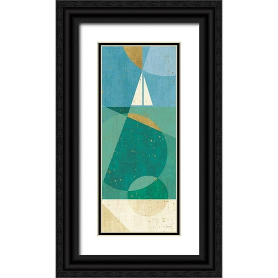 Charron, Veronique 12x24 Black Ornate Wood Framed with Double Matting Museum Art Print Titled - Seascape II