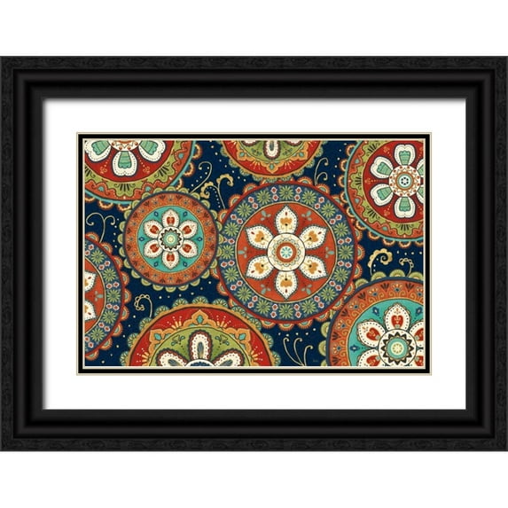 Charron, Veronique 14x11 Black Ornate Wood Framed with Double Matting Museum Art Print Titled - La Vida Loca IX Blue