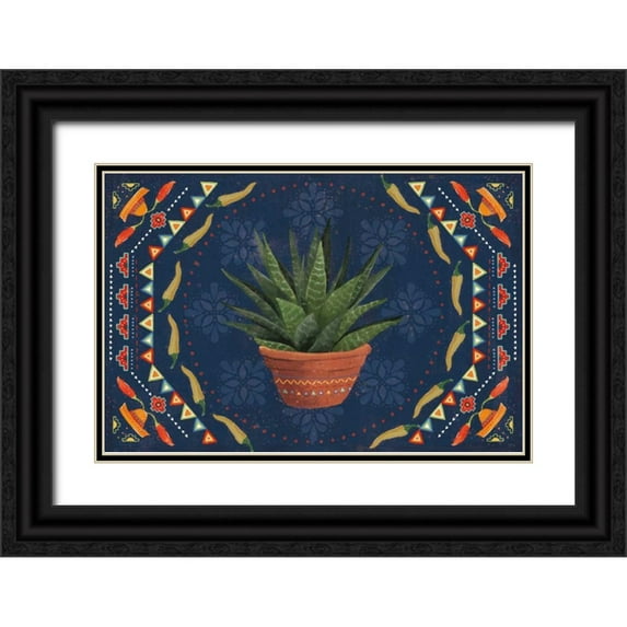 Charron, Veronique 14x11 Black Ornate Wood Framed with Double Matting Museum Art Print Titled - Tex Mex Fiesta II Dark