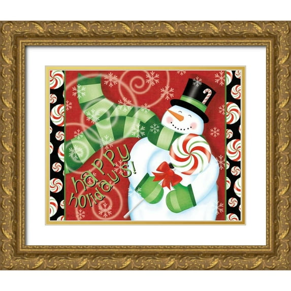 Charron, Veronique 14x12 Gold Ornate Wood Framed with Double Matting Museum Art Print Titled - Sweet Holidays II