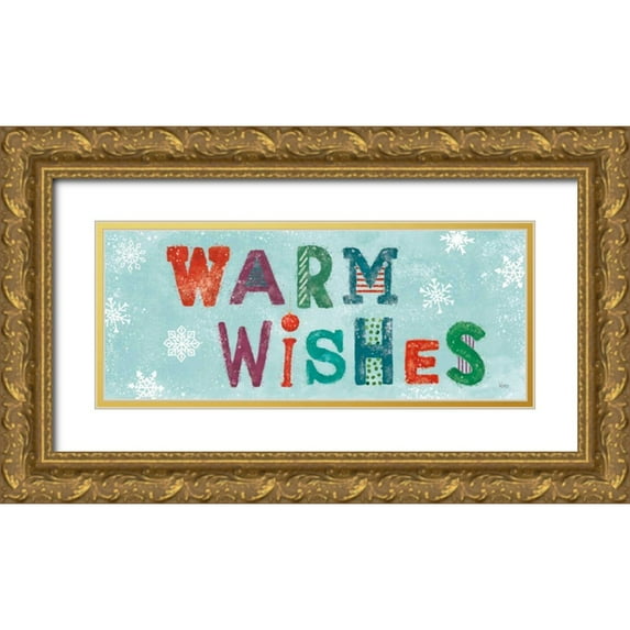 Charron, Veronique 14x8 Gold Ornate Wood Framed with Double Matting Museum Art Print Titled - Festive Forest IV