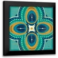thumbnail image 1 of Charron, Veronique 15x15 Black Modern Framed Museum Art Print Titled - Proud as a Peacock Tile IV, 1 of 5