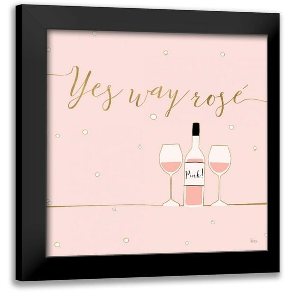 Charron, Veronique 15x15 Black Modern Framed Museum Art Print Titled - Underlined Bubbly VI Pink
