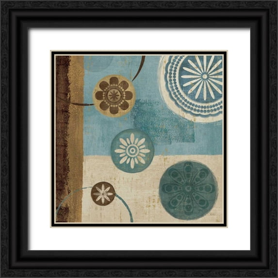 Charron, Veronique 15x15 Black Ornate Wood Framed with Double Matting Museum Art Print Titled - New Generation Blue II
