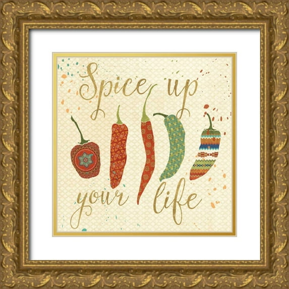Charron, Veronique 15x15 Gold Ornate Wood Framed with Double Matting Museum Art Print Titled - Mexican Fiesta V