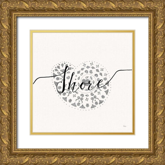 Charron, Veronique 15x15 Gold Ornate Wood Framed with Double Matting Museum Art Print Titled - Sea Charms IV Silver