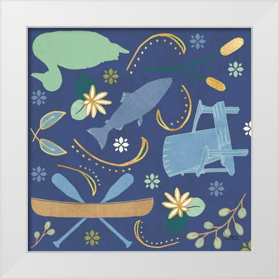 Charron, Veronique 15x15 White Modern Wood Framed Museum Art Print Titled - Otomi Lake Step 01B