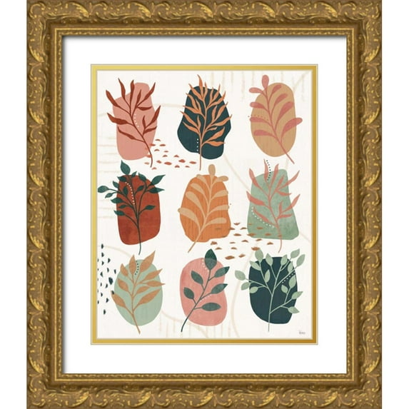 Charron, Veronique 15x18 Gold Ornate Wood Framed with Double Matting Museum Art Print Titled - Abstract Blossom VIII