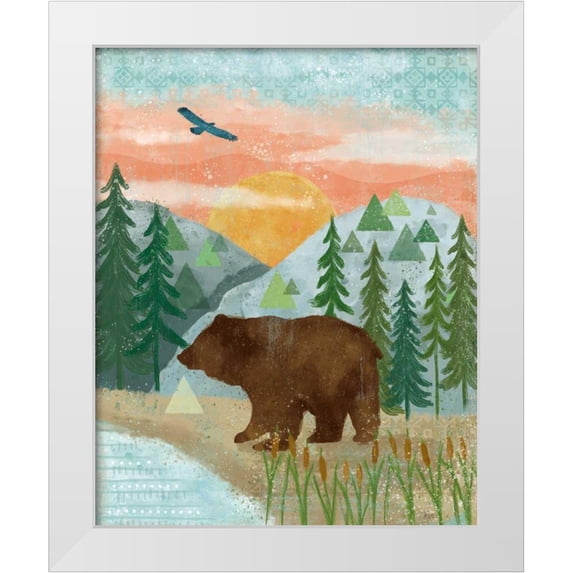 Charron, Veronique 15x18 White Modern Wood Framed Museum Art Print Titled - Woodland Forest III