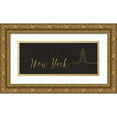 thumbnail image 1 of Charron, Veronique 18x10 Gold Ornate Wood Framed with Double Matting Museum Art Print Titled - Underlined Cities II Black, 1 of 4