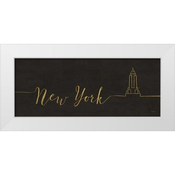 Charron, Veronique 18x10 White Modern Wood Framed Museum Art Print Titled - Underlined Cities II Black