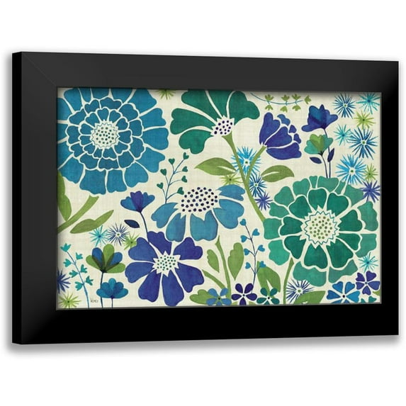 Charron, Veronique 18x13 Black Modern Framed Museum Art Print Titled - Blue Garden