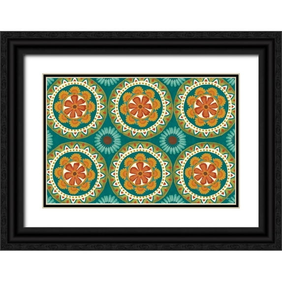 Charron, Veronique 18x13 Black Ornate Wood Framed with Double Matting Museum Art Print Titled - Flourish V