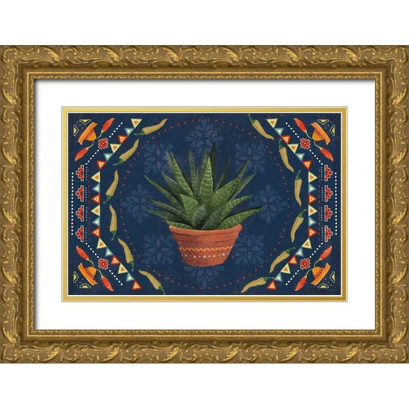 Charron, Veronique 18x13 Gold Ornate Wood Framed with Double Matting Museum Art Print Titled - Tex Mex Fiesta II Dark