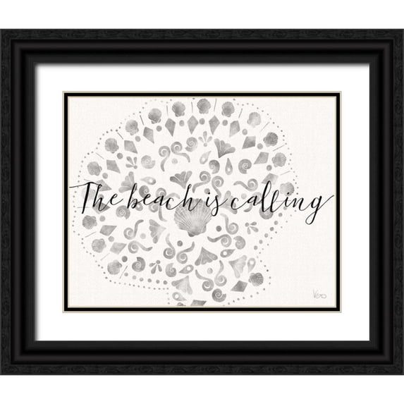 Charron, Veronique 18x15 Black Ornate Wood Framed with Double Matting Museum Art Print Titled - Sea Charms V Silver