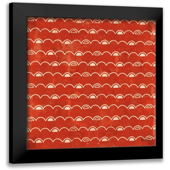 Charron, Veronique 20x20 Black Modern Framed Museum Art Print Titled - Good Vibes Pattern VIE
