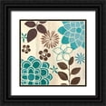 thumbnail image 1 of Charron, Veronique 20x20 Black Ornate Wood Framed with Double Matting Museum Art Print Titled - Abstract Garden Blue II, 1 of 4