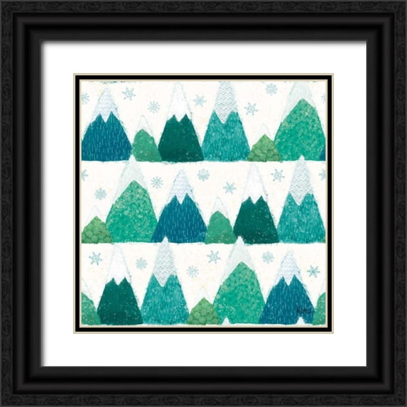 Charron, Veronique 20x20 Black Ornate Wood Framed with Double Matting Museum Art Print Titled - Festive Forest Pattern IIA