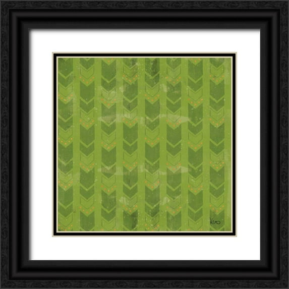 Charron, Veronique 20x20 Black Ornate Wood Framed with Double Matting Museum Art Print Titled - Good Vibes Pattern VIIID