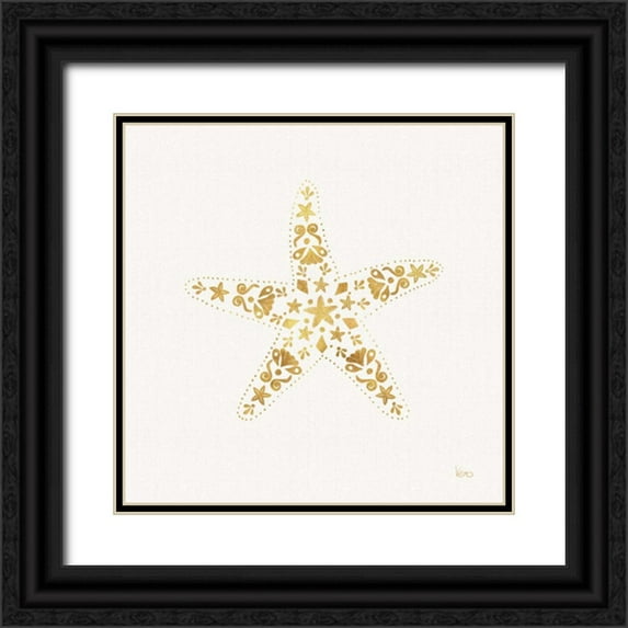 Charron, Veronique 20x20 Black Ornate Wood Framed with Double Matting Museum Art Print Titled - Sea Charms I no Words