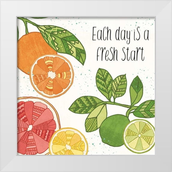 Charron, Veronique 20x20 White Modern Wood Framed Museum Art Print Titled - Citrus Splash IV Black Text
