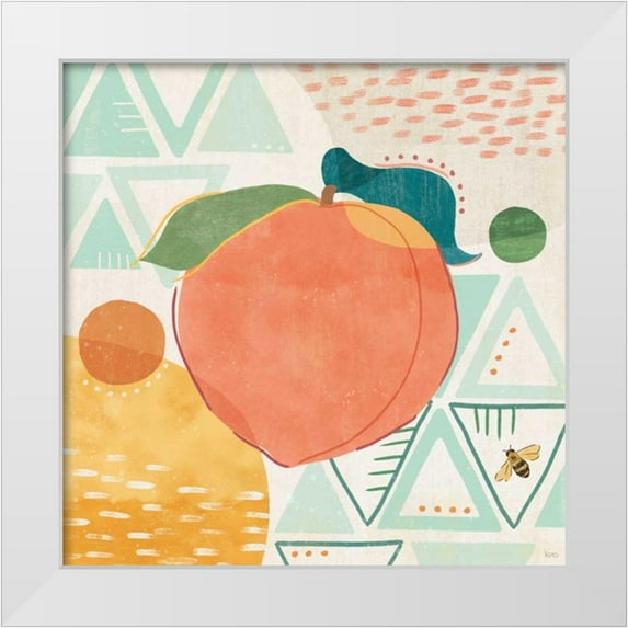 Charron, Veronique 20x20 White Modern Wood Framed Museum Art Print Titled - Fruit Frenzy III