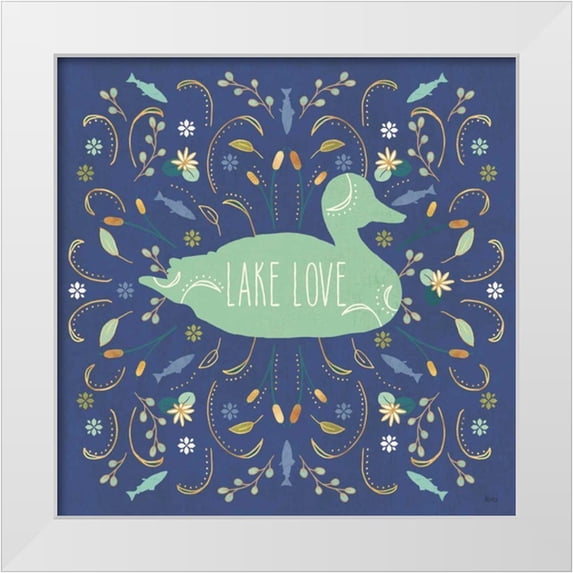 Charron, Veronique 20x20 White Modern Wood Framed Museum Art Print Titled - Otomi Lake II Dark
