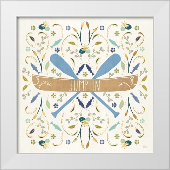 Charron, Veronique 20x20 White Modern Wood Framed Museum Art Print Titled - Otomi Lake III