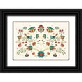 thumbnail image 1 of Charron, Veronique 24x17 Black Ornate Wood Framed with Double Matting Museum Art Print Titled - Folk Floral I, 1 of 4