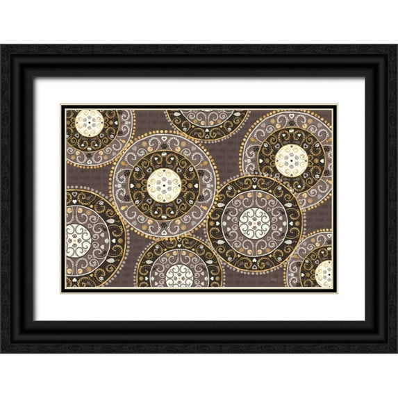 Charron, Veronique 24x17 Black Ornate Wood Framed with Double Matting Museum Art Print Titled - Otomi Cats VI Dark Neutral