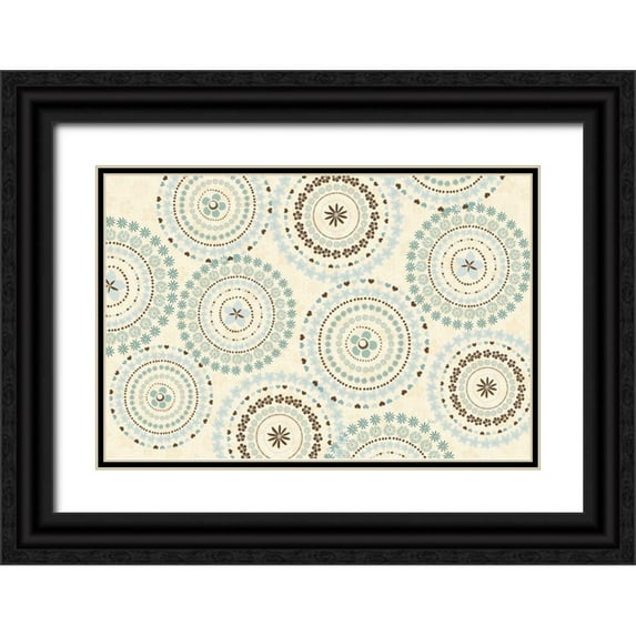 Charron, Veronique 24x17 Black Ornate Wood Framed with Double Matting Museum Art Print Titled - Song Birds V Cream