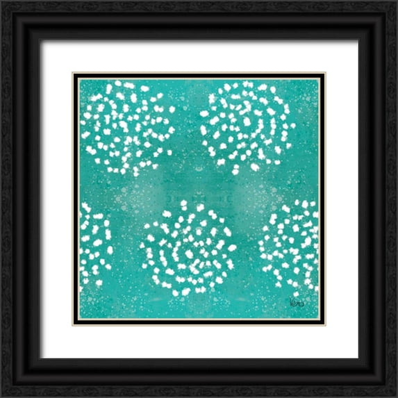 Charron, Veronique 26x26 Black Ornate Wood Framed with Double Matting Museum Art Print Titled - Festive Forest Pattern IIIE