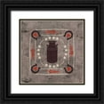 thumbnail image 1 of Charron, Veronique 26x26 Black Ornate Wood Framed with Double Matting Museum Art Print Titled - Little Red Farm Tile II, 1 of 4