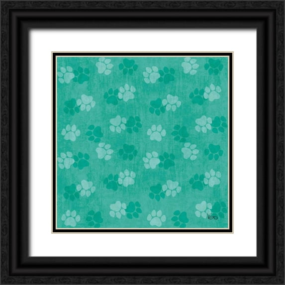 Charron, Veronique 26x26 Black Ornate Wood Framed with Double Matting Museum Art Print Titled - Otomi Cats Step 05D