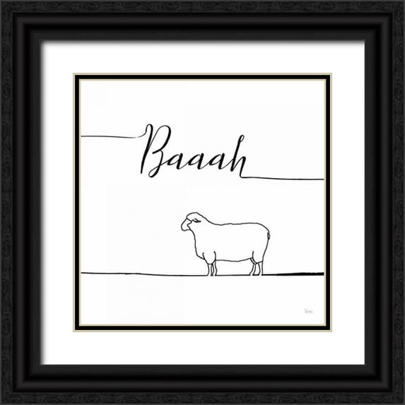 Charron, Veronique 26x26 Black Ornate Wood Framed with Double Matting Museum Art Print Titled - Underlined Farm VI