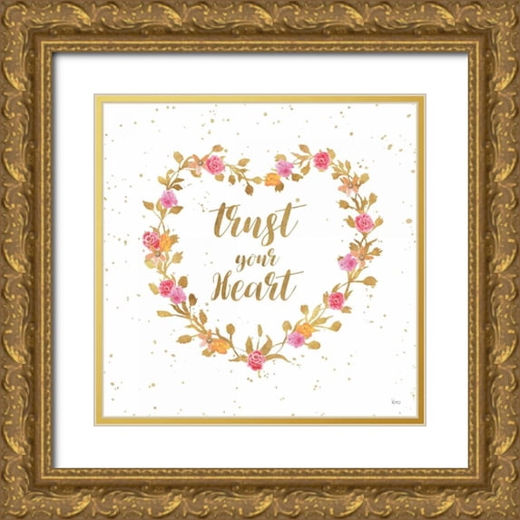 Charron, Veronique 26x26 Gold Ornate Wood Framed with Double Matting Museum Art Print Titled - Say it Simply II