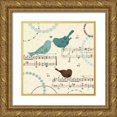 thumbnail image 1 of Charron, Veronique 26x26 Gold Ornate Wood Framed with Double Matting Museum Art Print Titled - Song Birds I, 1 of 4