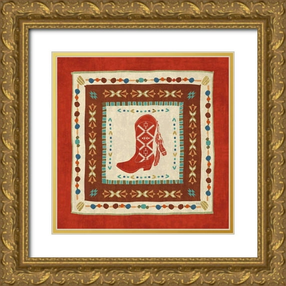 Charron, Veronique 26x26 Gold Ornate Wood Framed with Double Matting Museum Art Print Titled - Southwest at Heart Tile II