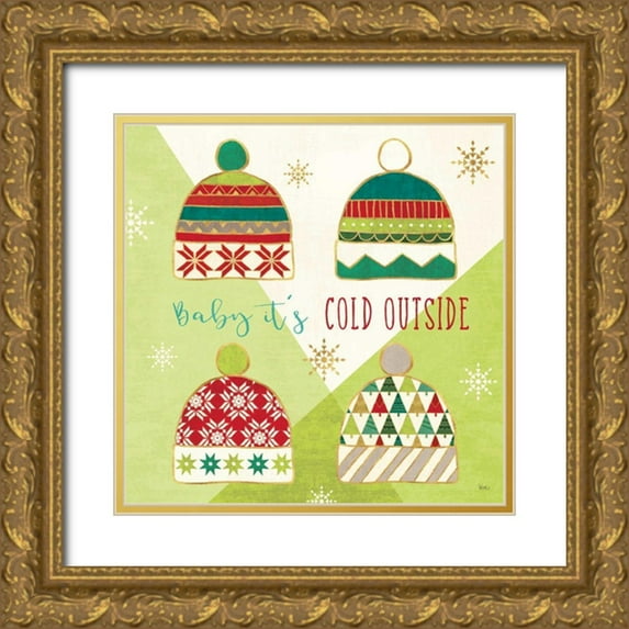 Charron, Veronique 26x26 Gold Ornate Wood Framed with Double Matting Museum Art Print Titled - Winter Wishes III