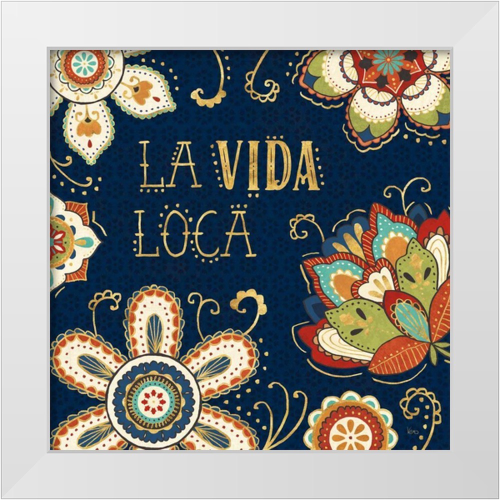 Charron, Veronique 26x26 White Modern Wood Framed Museum Art Print Titled La Vida Loca II Blue