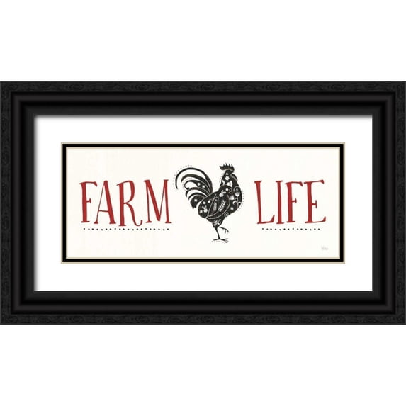Charron, Veronique 32x15 Black Ornate Wood Framed with Double Matting Museum Art Print Titled - Otomi Farm X