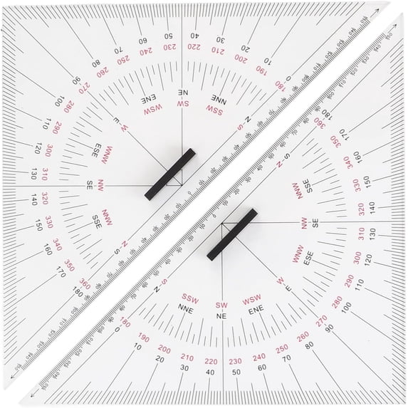 Chart Drawing Triangle Ruler, Acrylic Marine Triangle Clear Isosceles Triangle Ruler, Triangular Set for Nautical Navigation, Precise Scale, Efficient Use
