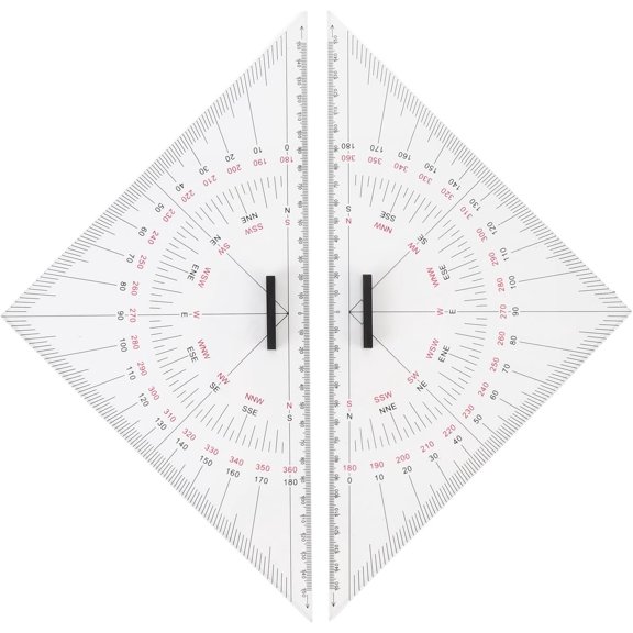 Chart Drawing Triangle Ruler, Acrylic Marine Triangle Clear Isosceles Triangle Ruler, Triangular Set for Nautical Navigation, Precise Scale, Efficient Use