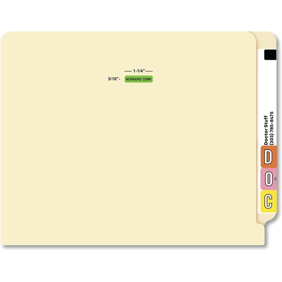 Chart Label for Patient Files, Fluorescent Green, 1-1/4” x 5/16”, 500 Stickers/Box, Permanent Adhesive, Injury Claim Identifier,