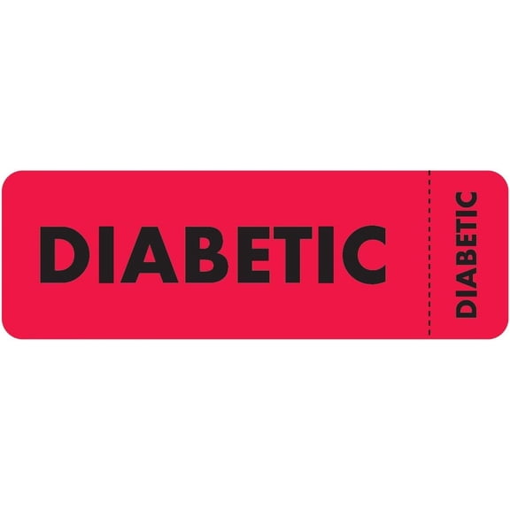 Chart Label with Index Tab, Red 3" x 1", Permanent Adhesive, Patient Condition Alert Sticker, 250 Labels/Box,