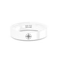 thumbnail image 1 of Chart Map Compass Laser Engraved White Polished Ceramic Wedding Band, 6mm, Size 8, 1 of 2
