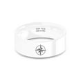thumbnail image 1 of Chart Map Compass Laser Engraved White Polished Ceramic Wedding Band, 8mm, Size 10, 1 of 2